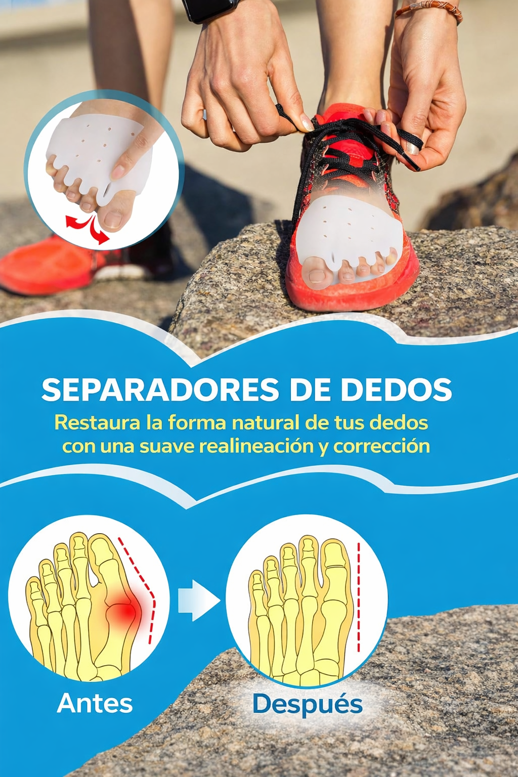 Almohadillas Terapéuticas separador de dedos PharmaToe