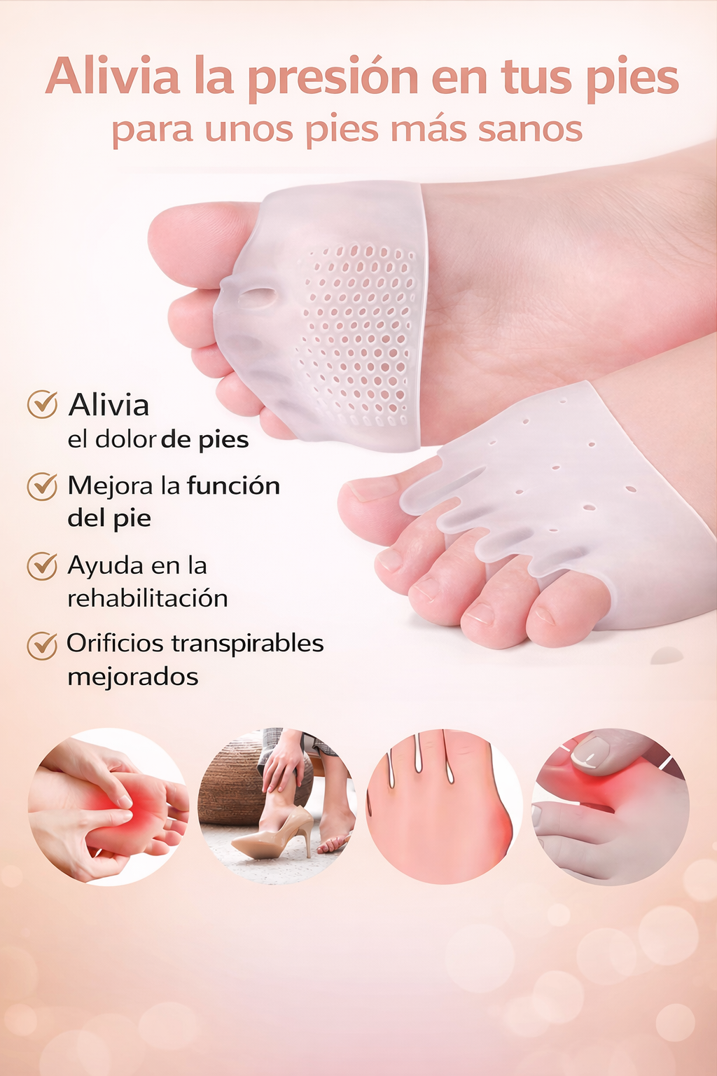 Almohadillas Terapéuticas separador de dedos PharmaToe